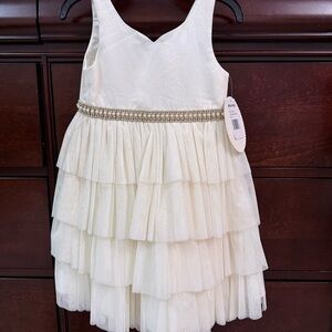 American Princess Cream Tiered Kids Dress